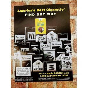 2001 American Spirit Cigarettes Original PRINT AD Brand Comparison Sample Carton